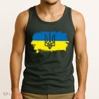 Stand With Ukraine Painted Distressed Ukrainian Flag Symbol Tank Top thumb 3
