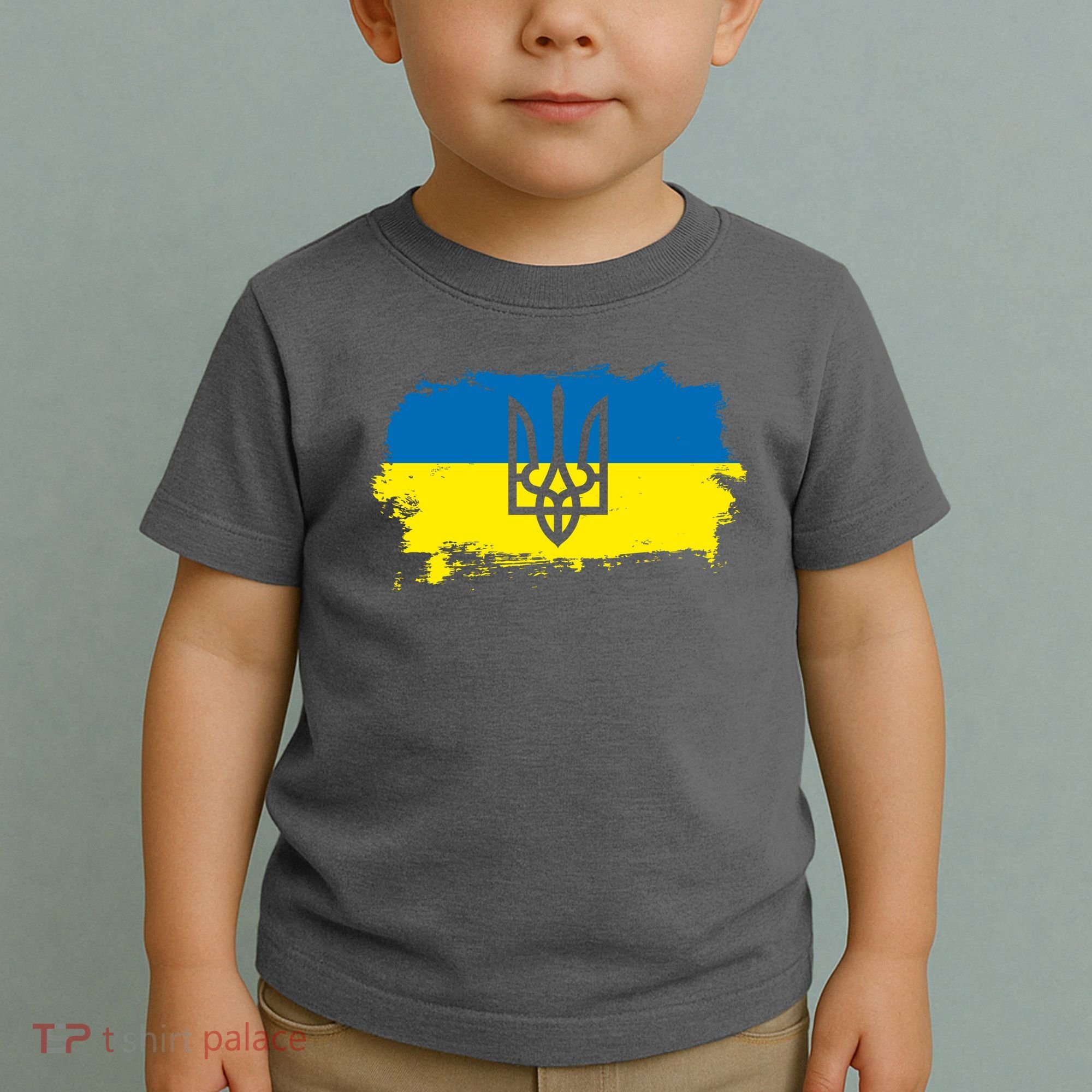 Stand With Ukraine Painted Distressed Ukrainian Flag Symbol Toddler T-Shirt