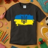 Stand With Ukraine Painted Distressed Ukrainian Flag Symbol Kids T-Shirt thumb 3