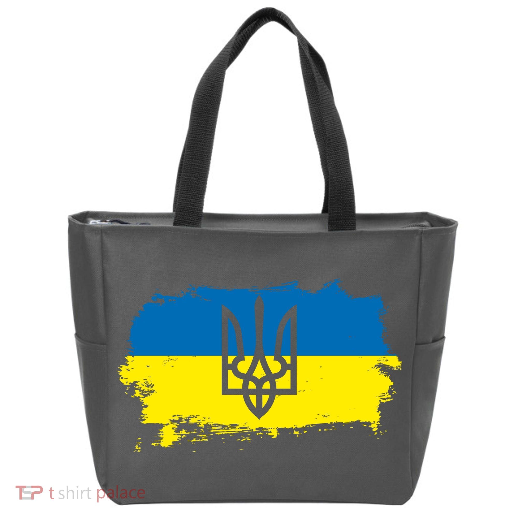 Stand With Ukraine Painted Distressed Ukrainian Flag Symbol Tote Bag