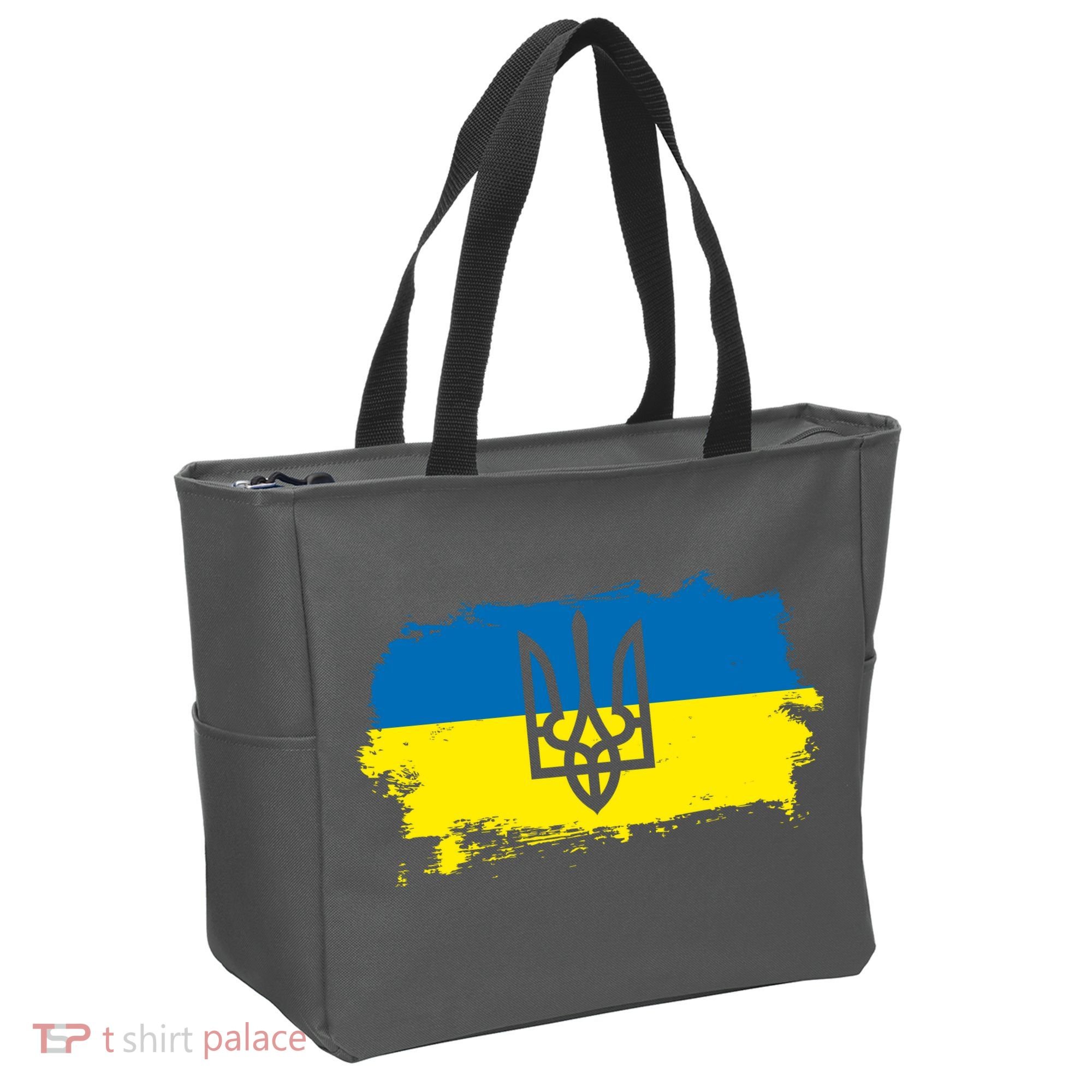 Stand With Ukraine Painted Distressed Ukrainian Flag Symbol Tote Bag