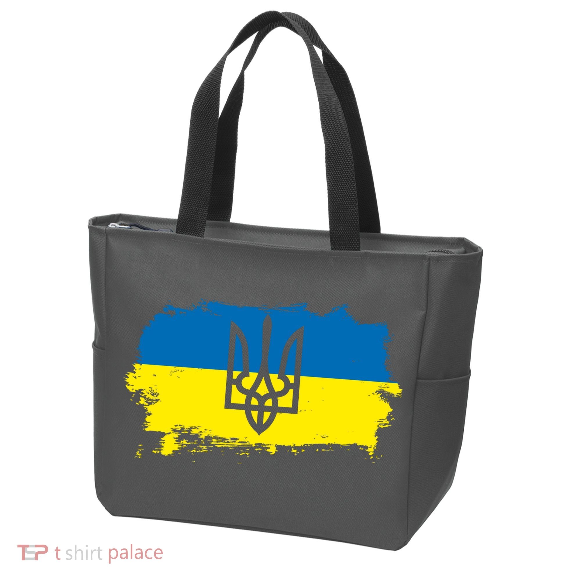 Stand With Ukraine Painted Distressed Ukrainian Flag Symbol Tote Bag