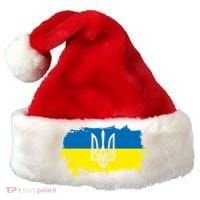 Stand With Ukraine Painted Distressed Ukrainian Flag Symbol Santa Hat thumb 0