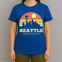 Seattle Washington Vintage Sunset City Needle Retro Style Funny Gift T-Shirt thumb 4