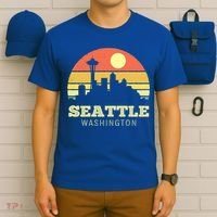 Seattle Washington Vintage Sunset City Needle Retro Style Funny Gift T-Shirt thumb 6