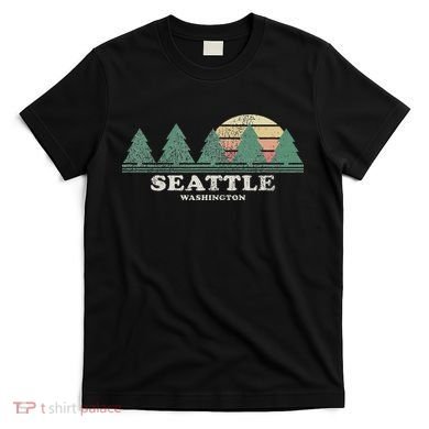 Seattle Wa Vintage Throwback Retro 70s Design T-Shirt