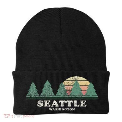Seattle Wa Vintage Throwback Retro 70s Design Beanie