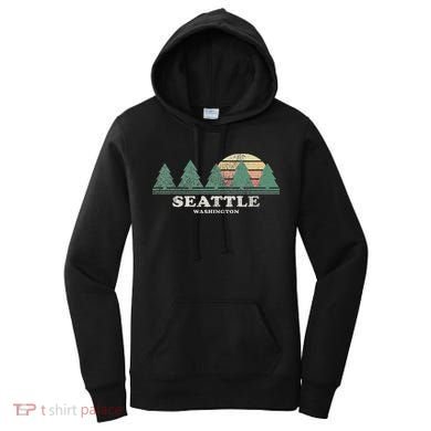 Seattle Wa Vintage Throwback Retro 70s Design Women's Hoodie