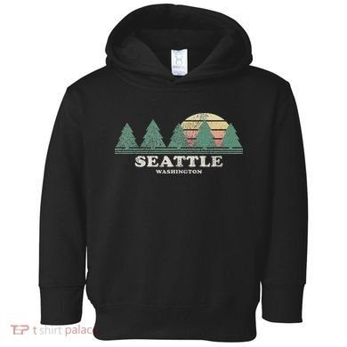 Seattle Wa Vintage Throwback Retro 70s Design Toddler Hoodie
