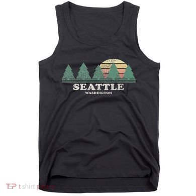 Seattle Wa Vintage Throwback Retro 70s Design Tank Top