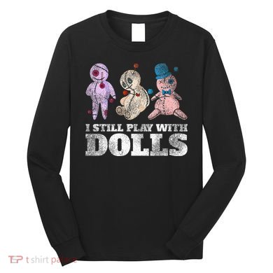 Scary Witch Voodoo Doll Gift Funny Halloween Long Sleeve Shirt