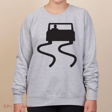 Slippery When Wet Caution Roadside Sign Women's Sweatshirt