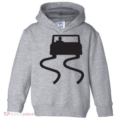 Slippery When Wet Caution Roadside Sign Toddler Hoodie