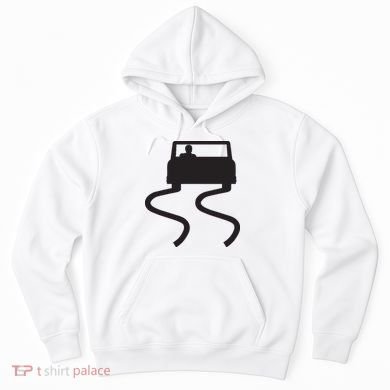 Slippery When Wet Caution Roadside Sign Hoodie
