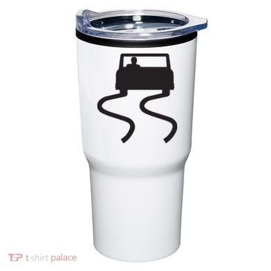 Slippery When Wet Caution Roadside Sign Tumbler