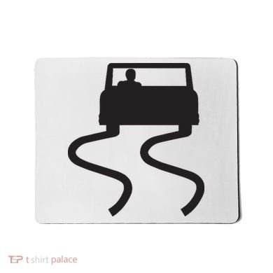 Slippery When Wet Caution Roadside Sign Mousepad