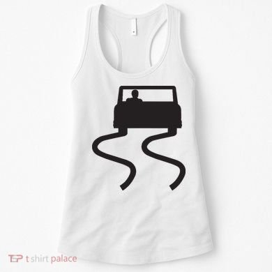 Slippery When Wet Caution Roadside Sign Women's Tank Top