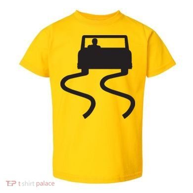 Slippery When Wet Caution Roadside Sign Toddler T-Shirt