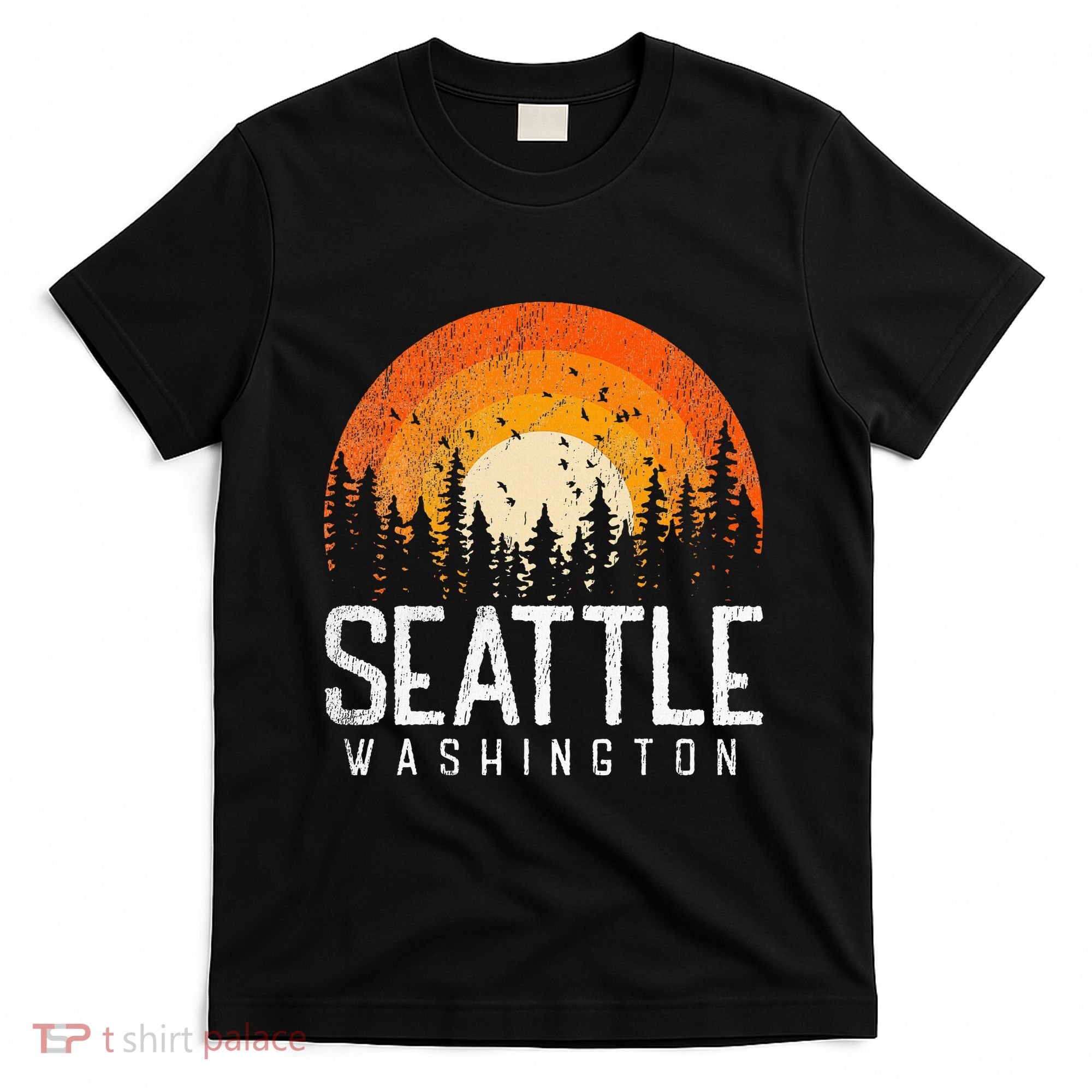 Seattle Washington Wa Retro Vintage 70s 80s 90s Gift T-Shirt