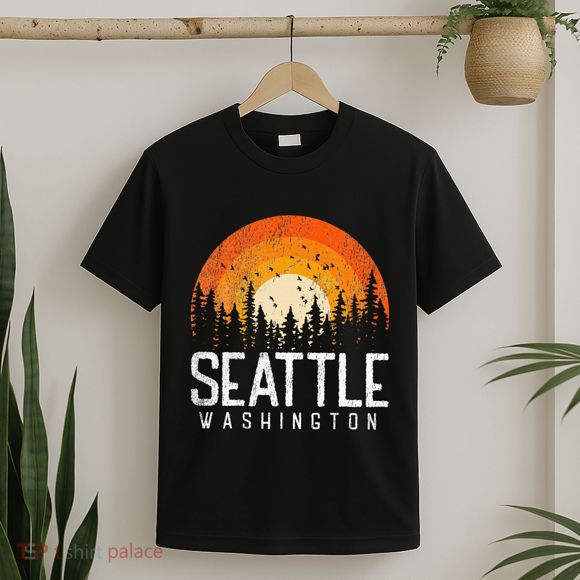 Seattle Washington Wa Retro Vintage 70s 80s 90s Gift T-Shirt
