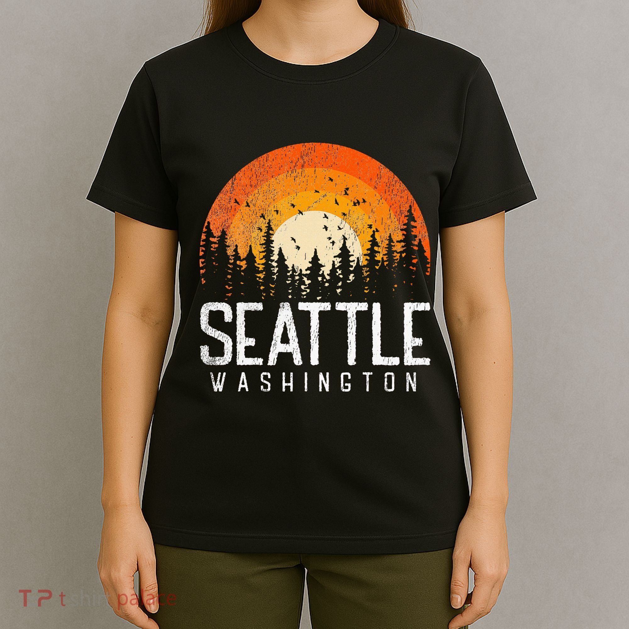 Seattle Washington Wa Retro Vintage 70s 80s 90s Gift T-Shirt