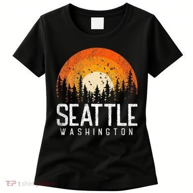 Seattle Washington Wa Retro Vintage 70s 80s 90s Gift Women's T-Shirt