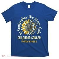 September We Wear Gold Sunflower Childhood Cancer Awareness T-Shirt thumb 0