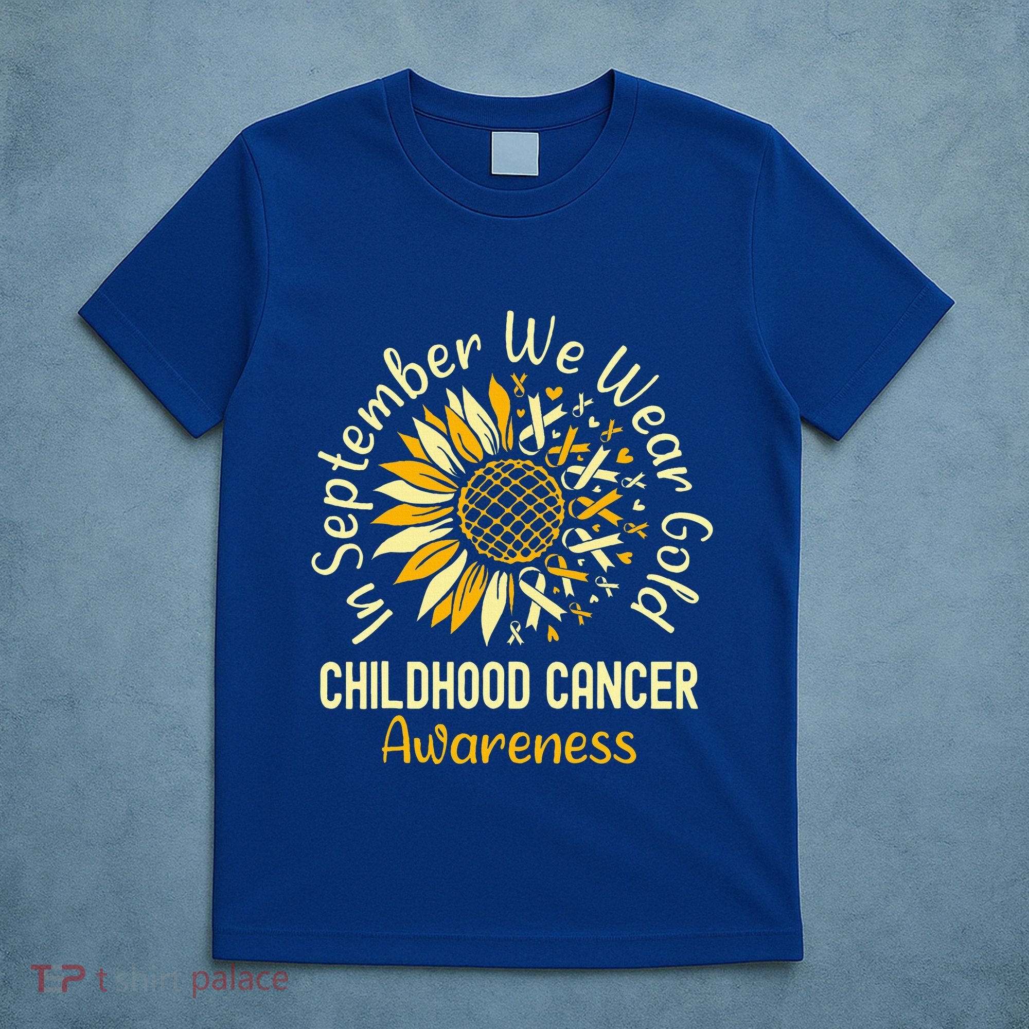 September We Wear Gold Sunflower Childhood Cancer Awareness T-Shirt