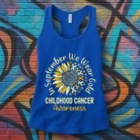 September We Wear Gold Sunflower Childhood Cancer Awareness Women's Tank Top thumb 3