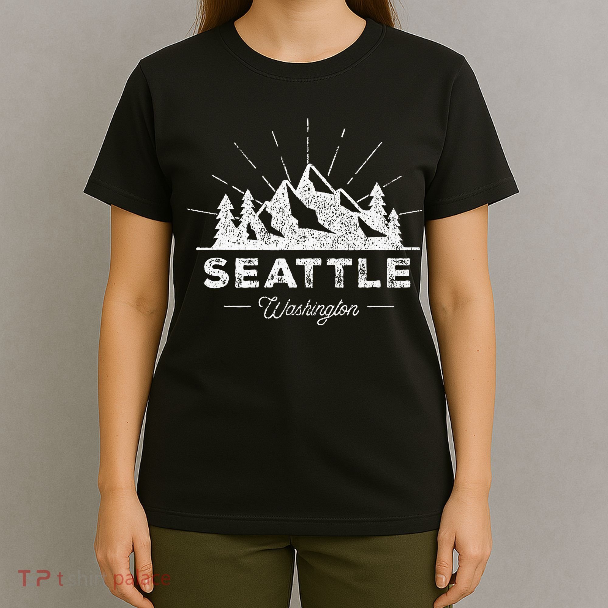 Seattle Washington WA Vintage Hiking Retro T-Shirt