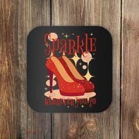 Sparkle Wherever You Go Red Heels Gift For Her Coaster thumb 0