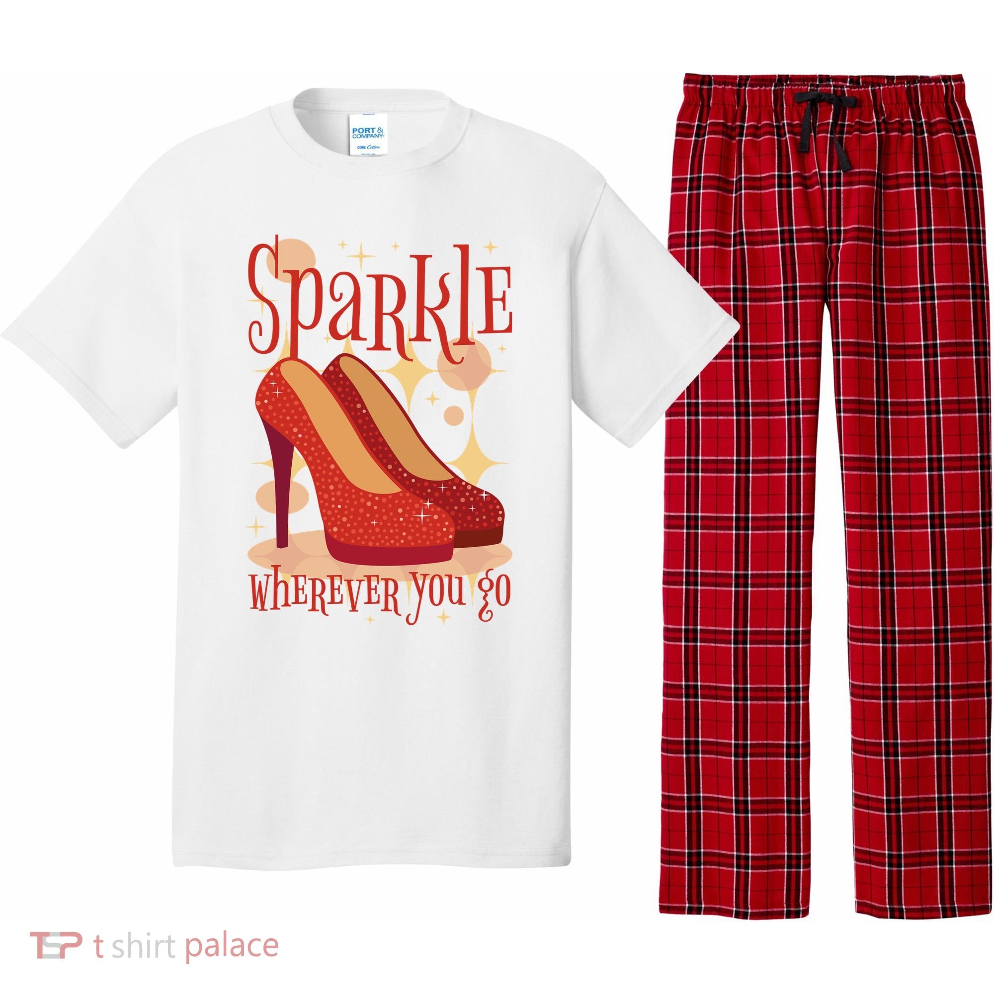 Sparkle Wherever You Go Red Heels Gift For Her Pajama Set