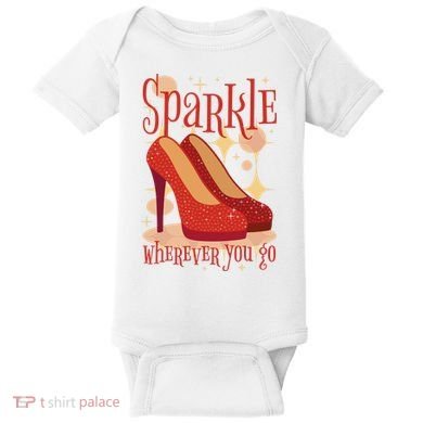 Sparkle Wherever You Go Red Heels Gift For Her Baby Bodysuit