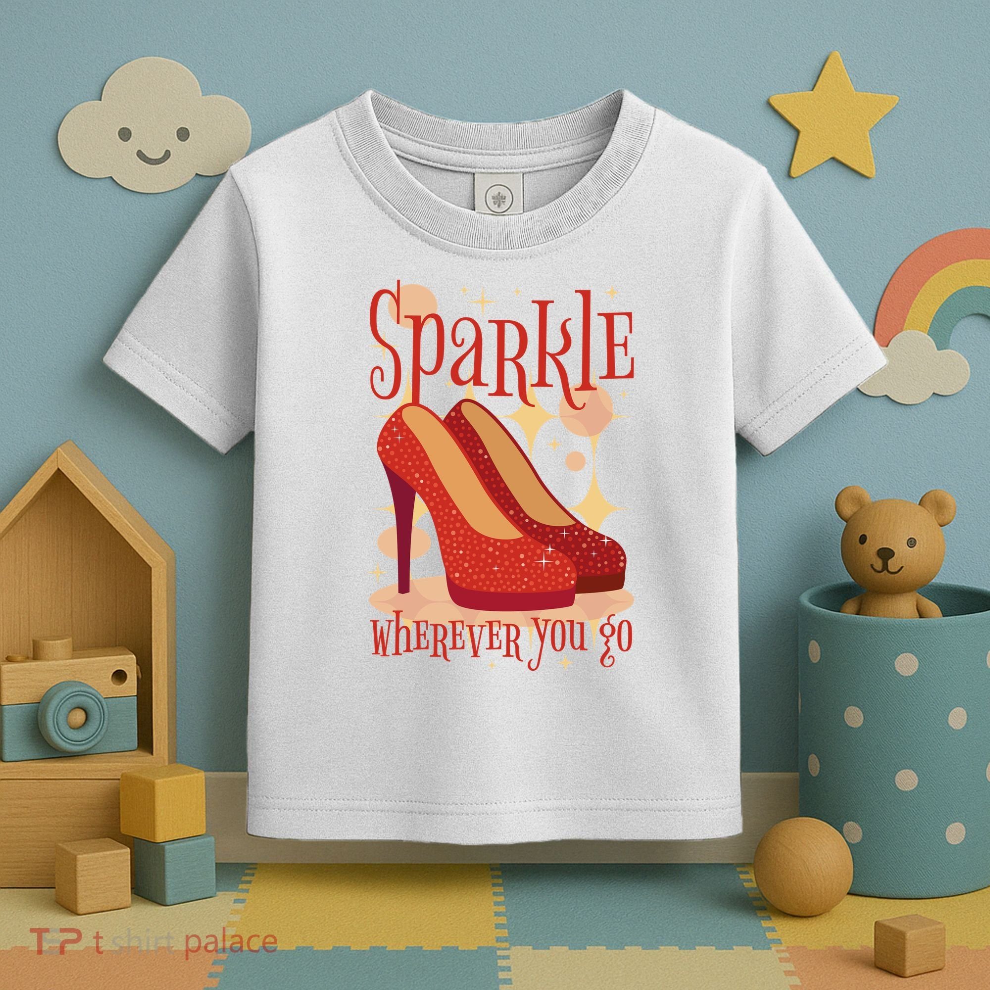 Sparkle Wherever You Go Red Heels Gift For Her Toddler T-Shirt