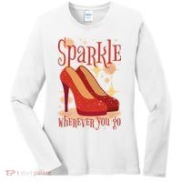 Sparkle Wherever You Go Red Heels Gift For Her Women's Long Sleeve Shirt thumb 0