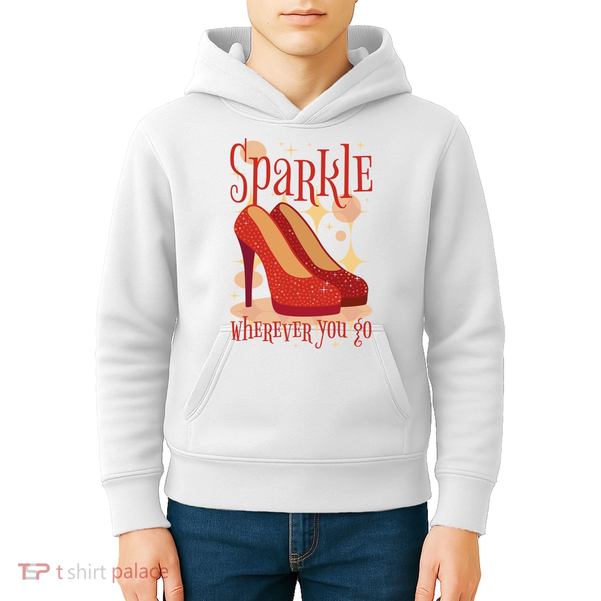 Sparkle Wherever You Go Red Heels Gift For Her Kids Hoodie