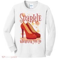 Sparkle Wherever You Go Red Heels Gift For Her Kids Long Sleeve Shirt thumb 0