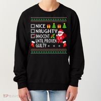 Santa Xmas List Nice Naughty Innocent Until Proven Guilty Cool Gift Women's Sweatshirt thumb 0