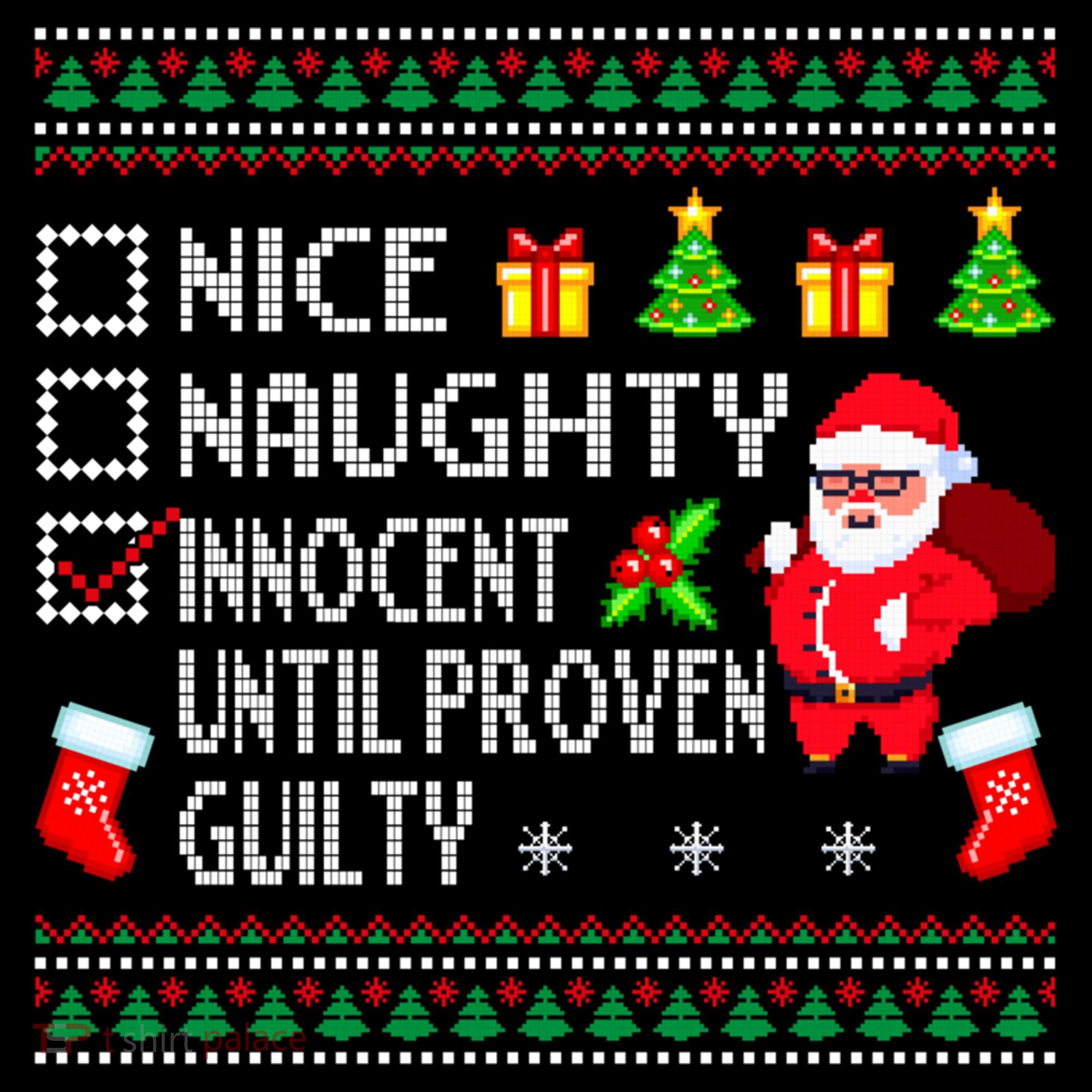 Santa Xmas List Nice Naughty Innocent Until Proven Guilty Cool Gift Coffee Mug