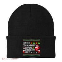 Santa Xmas List Nice Naughty Innocent Until Proven Guilty Cool Gift Beanie thumb 0