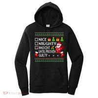 Santa Xmas List Nice Naughty Innocent Until Proven Guilty Cool Gift Women's Hoodie thumb 0
