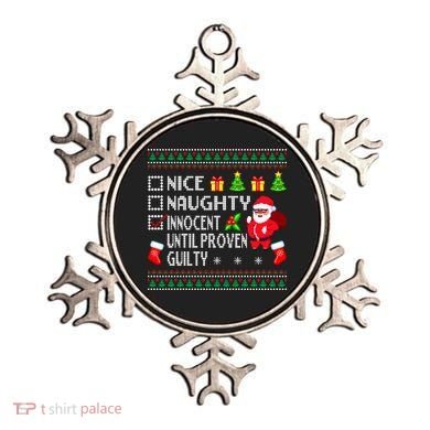 Santa Xmas List Nice Naughty Innocent Until Proven Guilty Cool Gift Ornament