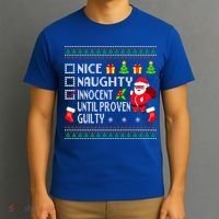 Santa Xmas List Nice Naughty Innocent Until Proven Guilty Cool Gift T-Shirt thumb 3