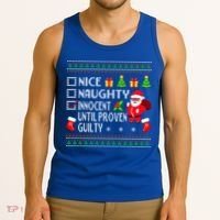 Santa Xmas List Nice Naughty Innocent Until Proven Guilty Cool Gift Tank Top thumb 3