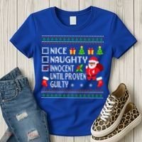 Santa Xmas List Nice Naughty Innocent Until Proven Guilty Cool Gift Women's T-Shirt thumb 3