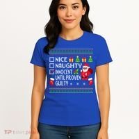 Santa Xmas List Nice Naughty Innocent Until Proven Guilty Cool Gift Women's T-Shirt thumb 4