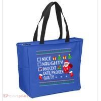 Santa Xmas List Nice Naughty Innocent Until Proven Guilty Cool Gift Tote Bag thumb 2