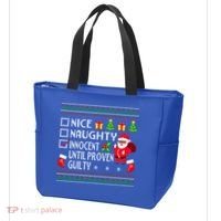 Santa Xmas List Nice Naughty Innocent Until Proven Guilty Cool Gift Tote Bag thumb 3