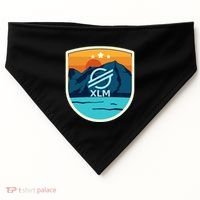 Stellar Xlm Mountain Badge Crypto Currency Sunrise Lake Gift USA-Made Doggie Bandana thumb 0