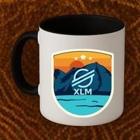 Stellar Xlm Mountain Badge Crypto Currency Sunrise Lake Gift Coffee Mug thumb 2